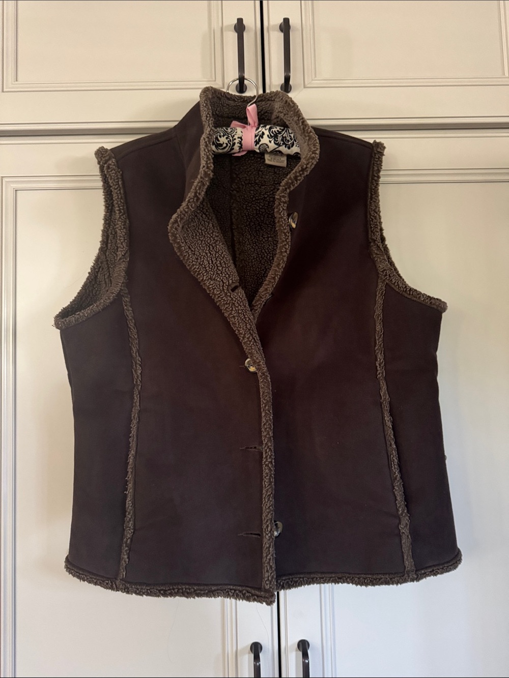 L.L. Bean Brown Faux-Shearling Vest